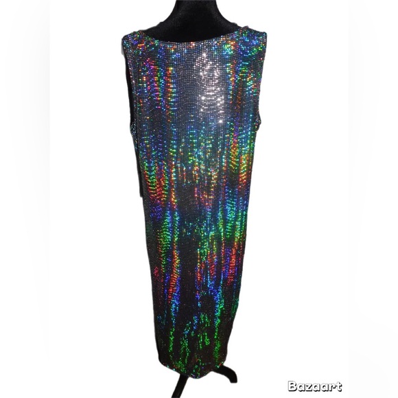 Elegant Multicolor Sequin Maxi Dress - Picture 5 of 5